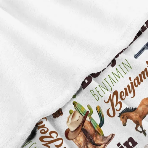 Miniatura 9 de Manta de bebé personalizada con diseño de animales del bosque, manta personalizada con nombre para niñas y niños, regalos de registro, manta suave