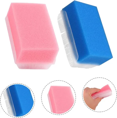 Miniatura 5 de Cepillo de esponja de masaje para entrenamiento sensorial, 2 piezas, para exfoliación corporal suave y estimulación de la piel, portátil y ligero