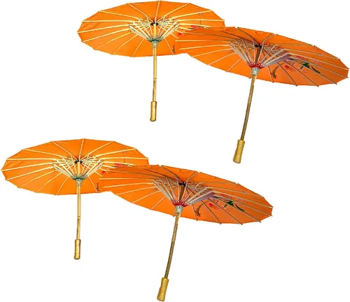 Miniatura 3 de TJ Global Pack de 4 sombrilla japonesa china para niños de 220 in para bodas fotografías disfraces cosplay decoración y otros eventos 4 paraguas