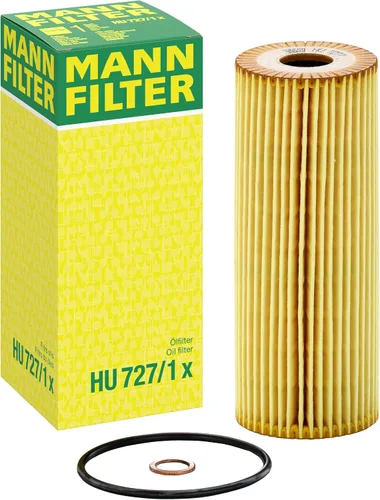 Mann Filter HU 727/1 x Cartucho de Repuesto de Filtro de Aceite con Junta de Tapón de Drenaje de Aceite Compatible con Mercedes-Benz 300CE