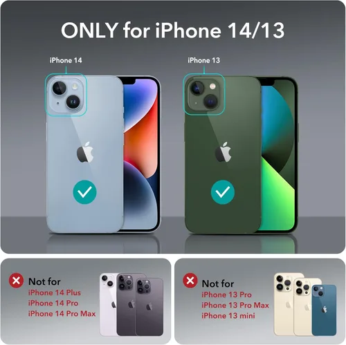 Miniatura 2 de ESR Funda para iPhone 14/iPhone 13, protección de grado militar con esquinas que absorben los golpes, parte trasera acrílica resistente a los Azul