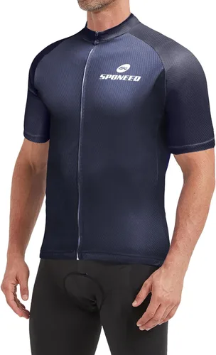 Miniatura 9 de sponeed - Jerséis de ciclismo para hombre, tops, camisas de ciclismo, manga corta, atuendo de ciclismo, chaqueta de ciclismo de cierre completo