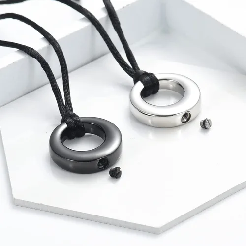 Miniatura 4 de Hearbeingt Collar de urna de cremación para cenizas para mujeres y hombres, colgante conmemorativo de la eternidad del círculo de la vida, joyería