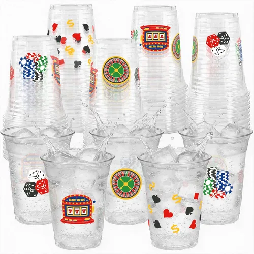 Miniatura 12 de Vasos de decoración de fiestas temáticas de los años 90, 50 vasos de plástico desechables de 16 onzas para música retro, hip hop, baile de regreso a