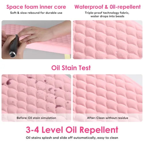 Miniatura 2 de Reposabrazos para tecnología de uñas, piel sintética, diseño de pez, para manicura y pedicura, color rosa