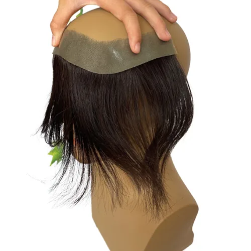 Miniatura 3 de Voloria Tupé de cabello humano 100 % de piel sintética para hombre, peluca frontal para retroceso, sistemas de reemplazo de línea capilar natural