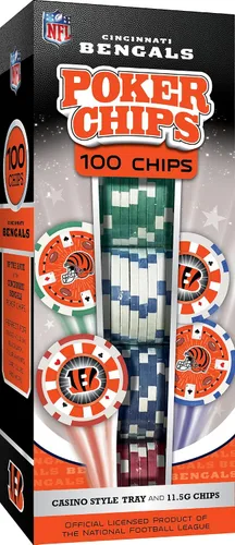 Miniatura 6 de Masterpieces Casino - NFL Buffalo Bills - Juego de fichas de póquer de alta calidad de 100 piezas con bandeja
