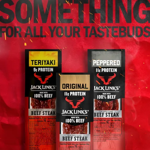 Miniatura 7 de Jack Link's Carne de Res en Filete, Original - Aperitivos de Proteína, Aperitivo de Carne con 12g de Proteína, Hecho con 100% Carne, Envase al Por