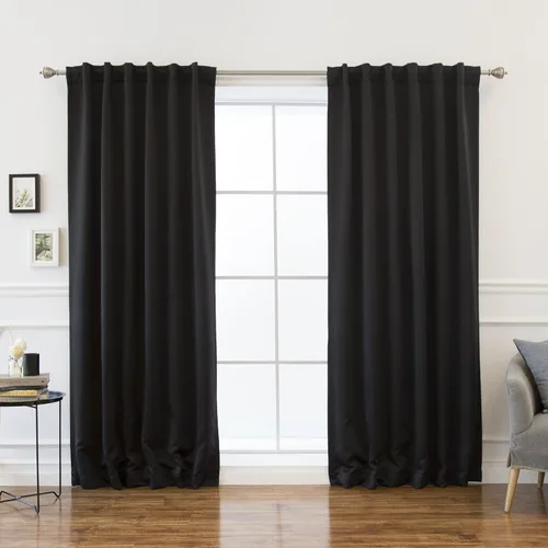 Miniatura 12 de Best Home Fashion Cortinas opacas con aislamiento térmico, pestaña trasera, bolsillo para barra, color gris, 52 pulgadas de ancho x 126 pulgadas