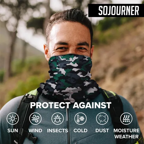 Miniatura 4 de SoJourner Bags Bandana para el cuello (9 unidades) Cubrebocas de cuello Gators para hombres y mujeres, máscaras de cuello en I