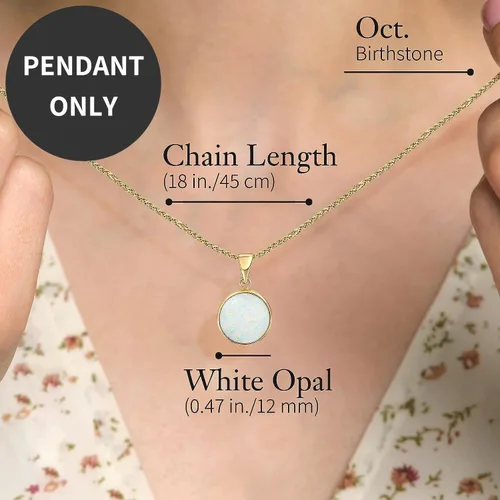 Miniatura 8 de Collar de Piedras Preciosas de Oro de 14K para Mujer - Collares de Oro Sólido - Collar con Colgante de Oro - Collar Llamativo de Oro para Mujer