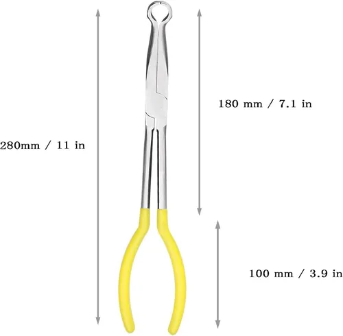 Miniatura 3 de Alicates circulares de 11 pulgadas Manguera/cable y nariz plana. Diseñado para mecánicos, técnicos y contratistas que trabajan con piezas delicadas