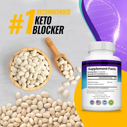 Miniatura 5 de Toplux Keto Blocker Pills Extracto de frijol blanco - 1800 mg de cetosis natural, apoyo a la dieta Keto, para hombres y mujeres, 90 cápsulas, Dos