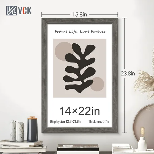 Miniatura 163 de VCK Marcos para póster de madera maciza de 22.375 x 34 pulgadas, marco de fotos A1 negro con montaje en pared, paquete de 3
