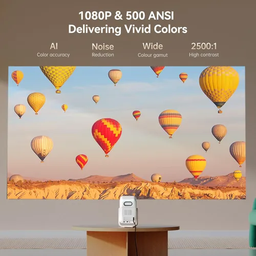 Miniatura 3 de [Android TV/control de voz] WANBO T2 Ultra ASA 3.0 Proyector inteligente con WiFi y Bluetooth, Native 1080P FHD, 500 ANSI, altavoces estéreo DSP