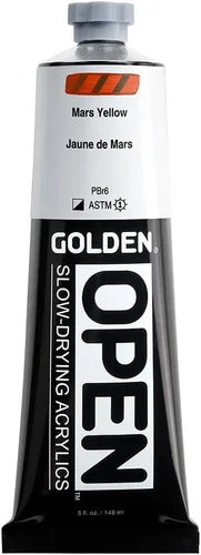 Miniatura 16 de GOLDEN OPEN Acrílicos de secado lento, Siena cruda, tubo de 2 fl oz, Pintura acrílica profesional, semiopaca Tierra de sierra natural