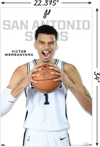 Miniatura 3 de Trends International Póster de pared de la NBA San Antonio Spurs - Victor Wembanyama largometraje de la serie 23 Paquete de póster y clip