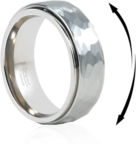 Anillo giratorio de titanio de tungsteno de 0.2360.315 pulgadas para hombre, tamaño medio, sin níquel, anillo de ansiedad para hombres y mujeres,