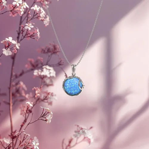 Miniatura 4 de Collares de plata de ley 925 con piedras preciosas para mujer, piedra natal, collares con colgante de plata, collar de plata de declaración de plata
