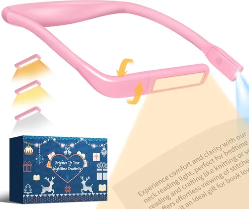 Miniatura 14 de Luz de cuello para leer libros para amantes de la lectura, recargable 2000mAh 10-80Hrs luz de libro amplia amigable para los ojos, regalos de Negro