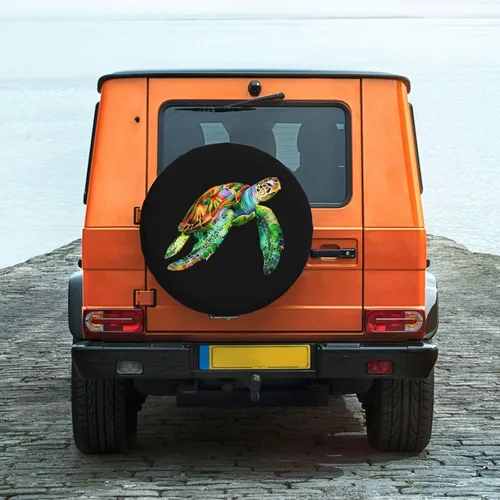 Miniatura 6 de Sea Turtle - Cubierta de neumático de repuesto impermeable UV para remolque, RV, SUV y muchos vehículos, 14 pulgadas