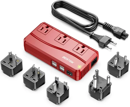 Miniatura 8 de BESTEK Convertidor de 220 V a 110 V, convertidor de voltaje de CA de 300 W de EE. UU. a Europa con 2 USB-C (PD20w), convertidor de potencia reductor