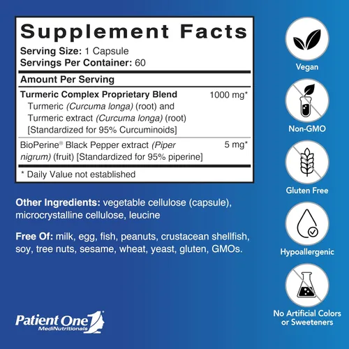 Miniatura 2 de Curcumina de cúrcuma 1000mg - 60 cápsulas.