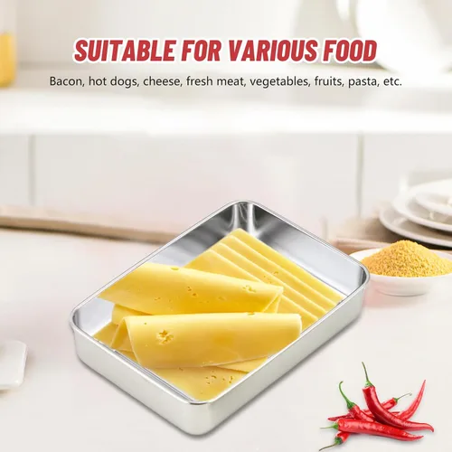 Miniatura 8 de BigKing Paquete de 2 recipientes para tocino, contenedor de queso para refrigerador, contenedor de carne para refrigerador, recipientes de acero