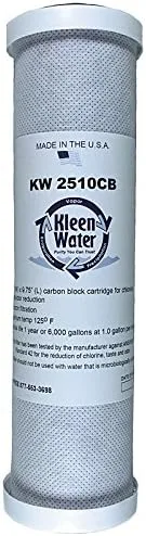 Miniatura 2 de KleenWater Filtros de agua con bloque de carbono, 2.5 x 9.75 pulgadas, cartuchos de repuesto para debajo del fregadero, filtración de sedimentos