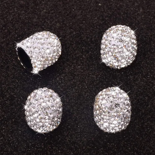 Miniatura 6 de Tapones de vástago de válvula, paquete de 4 tapones de válvula de neumático de coche universales hechos a mano con diamantes de imitación de cristal
