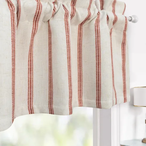 Miniatura 15 de DriftAway Briony - Cortina opaca con amarre para cocina, ajustable, diseño de globos, líneas texturizadas, estampadas, persianas romanas