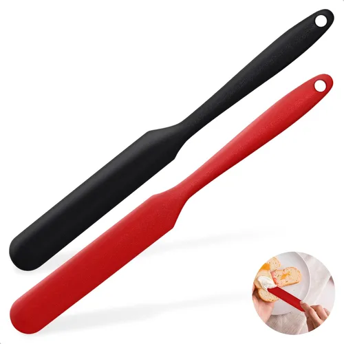 Raspador de tarro de silicona con mango largo, esparcidor de mermelada para mantequilla de maní, espátula de cocina para hornear y glaseado de