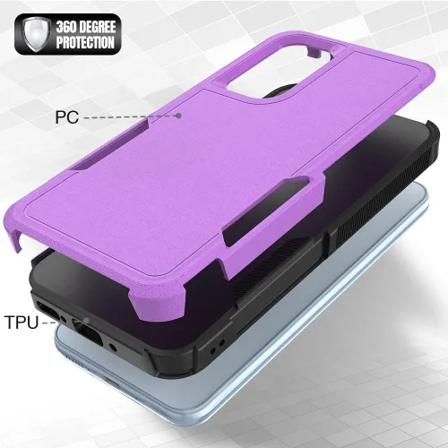 Miniatura 20 de Jeylly Compatible con Samsung Galaxy A22 5G Funda, Funda Samsung A22 5G con 2pcs protectores de pantalla de vidrio templado