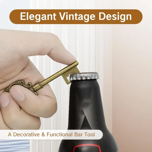 Miniatura 6 de Abridor de Botellas con Llave Vintage para Bar, Estilo Antiguo, Abridores de Cerveza y Vino, Diseño Tradicional y Fresco para Festivales y Cenas