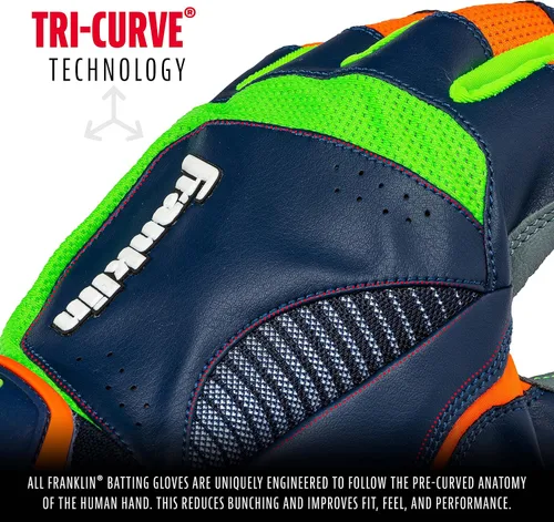 Miniatura 4 de Franklin Sports MLB - Guantes de bateo Shok-Sorb X para béisbol y sóftbol - Guantes de bateo acolchados sin picazón para adultos y jóvenes - Varias