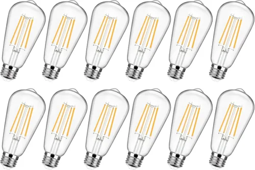 Miniatura 8 de Paquete de 4 bombillas LED Edison vintage equivalentes a 100 W, 1400 lúmenes, alto brillo, 8 W, ST58, bombillas de luz de filamento LED de 2700 K