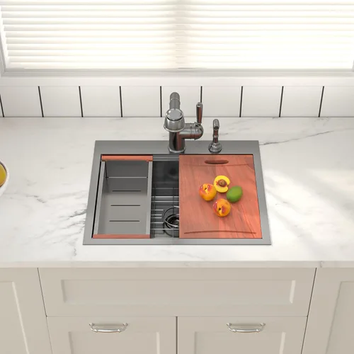 Miniatura 29 de Black Bar Sink Drop in 13x15 Inch Topmount Single Bowl Kitchen Sink Handmade T304 Stainless Steel Wet Bar Sink Outdoor RV Handmade Small Prep Sink