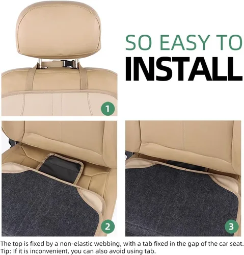 Miniatura 4 de Viaviat Protector de Asiento de Automóvil de Cuero para Elevador Duradero Impermeable Alfombrilla Protectora Funda de Asiento de Auto Grande