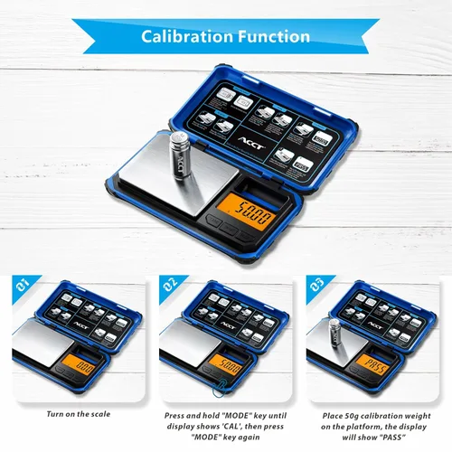 Miniatura 7 de Báscula de bolsillo de precisión, 7.05 oz x 0.00 oz, báscula digital de alimentos con pantalla LCD, conversión de un solo clic, 6 unidades, mini Azul