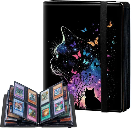 Miniatura 15 de Carpeta de tarjetas de 4 bolsillos con capacidad para 160 tarjetas, carpeta de álbum de coleccionista de libros de tarjetas para Yugioh, MTG, TCG