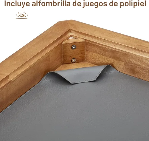 Miniatura 6 de Mesa de Juego de Mesa con Tablero Removible, Asientos para 4 a 6 Jugadores con Área de Juego de 57in x 33in, Incluye Alfombrilla de Juego