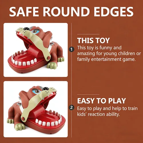 Miniatura 3 de 1 pieza de dientes de cocodrilo para niños, juego de dentista de juguete para morder, acción de captura aleatoria, juguete de dientes de cocodrilo