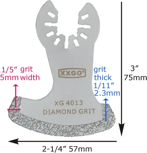 Miniatura 3 de XXGO 4 piezas de cuchillas oscilantes de diamante multiherramienta para quitar lechada de arena XG4202S Lo mejor para la eliminación de lechada