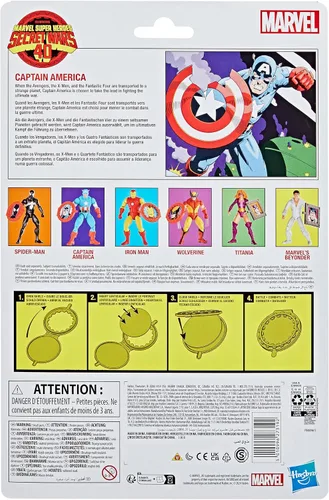 Miniatura 13 de Marvel Legends Series Capitán América, Avengers Retro Marvel Comics Secret Wars Figura de acción coleccionable de 6 pulgadas con escudo