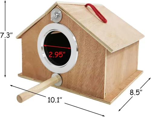 Miniatura 2 de kathson Caja nido de periquitos para anidación de pájaros, caja de apareamiento para cría de loros, agapornitos, cacatúas, pinzones