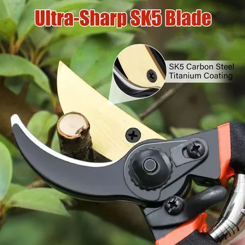 Miniatura 3 de Tijeras de podar de derivación de 8.5 pulgadas para jardinería, herramientas de tijeras de jardín, podadoras de mano resistentes para ramas
