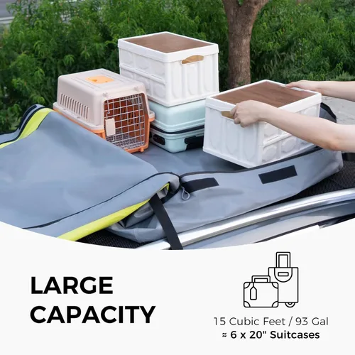Miniatura 4 de WELKIN Bolsa de carga resistente para techo – Bolsa de techo impermeable de 15 pies cúbicos para todos los vehículos con/sin portaequipajes