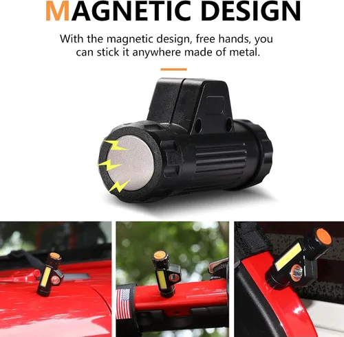 Miniatura 7 de Asas de agarre para barra estabilizadora con luz de techo para 1945-2025 Jeep Wrangler CJ YJ TJ JK JL Gladiator JT UTV Polaris RZR 2.0”-4.0” jaula 2