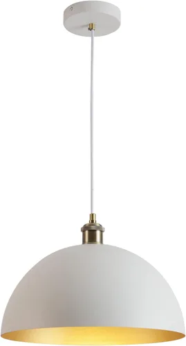 Miniatura 7 de Lámpara Colgante Vintage Negra y Dorada de 13.7'' Lámpara Colgante de Cúpula Retro de Granja Candelabro Industrial Moderno con Longitud de Cable