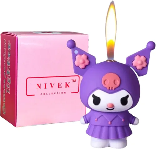 Miniatura 7 de NIVEK Kuromi Y2K Encendedor Llama 3D Llavero Japonés Jester Personaje Kawaii Encendedores Frescos Recargables (corbata rosa)